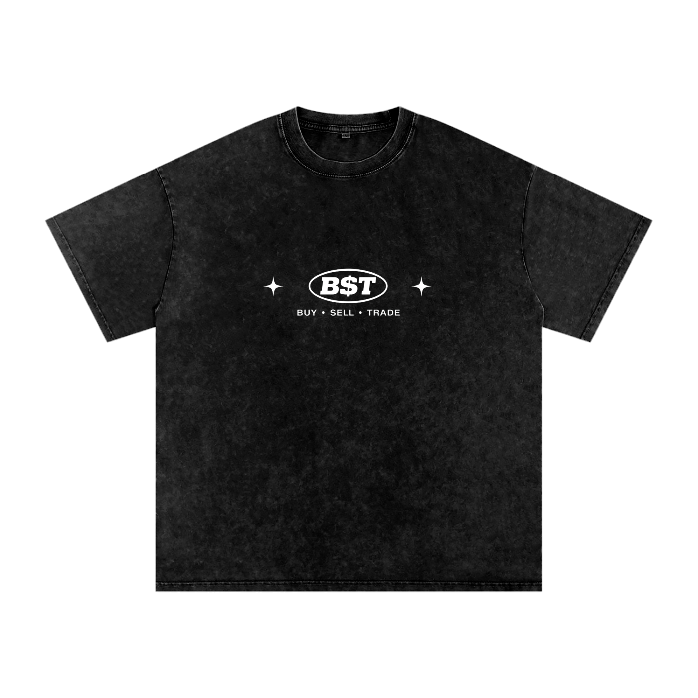 B$T "Rich In Everything" Snow Washed Oversized Cotton T-Shirt
