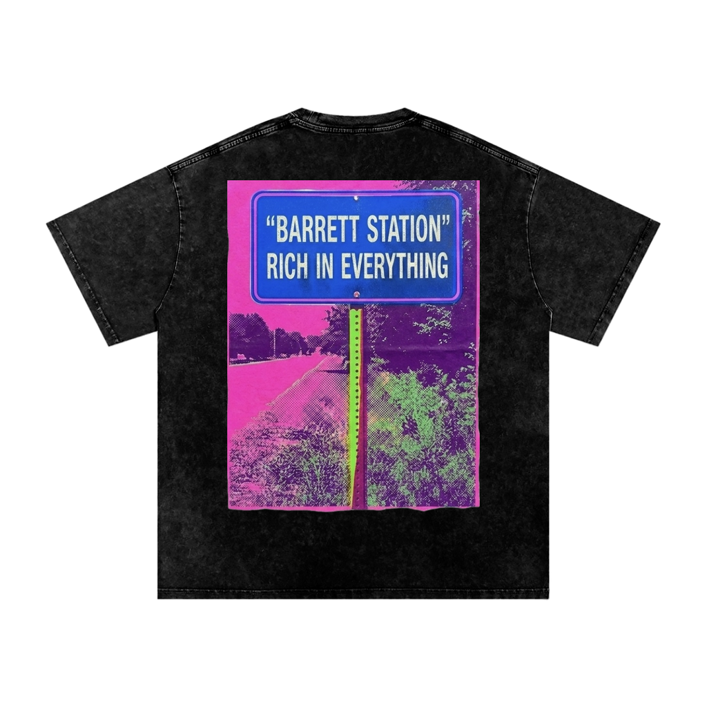 B$T "Rich In Everything" Snow Washed Oversized Cotton T-Shirt
